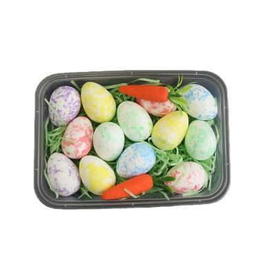 China Beautiful Newest Colorful Holiday Selling Egg Decorated Foam Illustration Simulation Eggs Party Set for sale