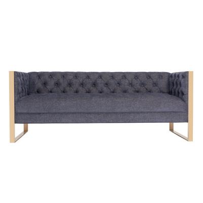 China Event wedding tufted long back sofa 3 seaters upholstered sofa armrest with stainless steel legs home furniture for sale