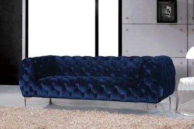 China Hot sale velvet chesterfield sofa tufted upholstery blue velvet event rental furniture wedding sofa set for sale