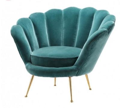 China Hote sale elegant flower shape living room chair velvet fabric furniture office chair stainless steel legs chair for sale