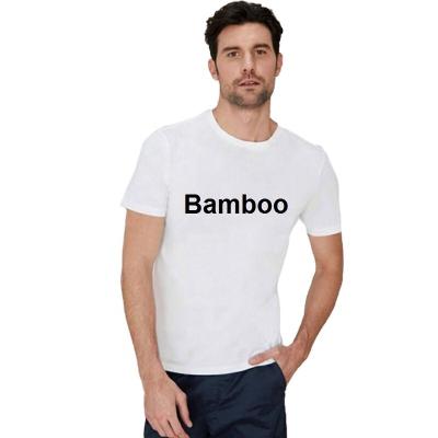 China Anti-Shrink Low moq custom logo print bamboo fiber cotton t-shirt mens gym dry fit white plain t shirt printing for sale