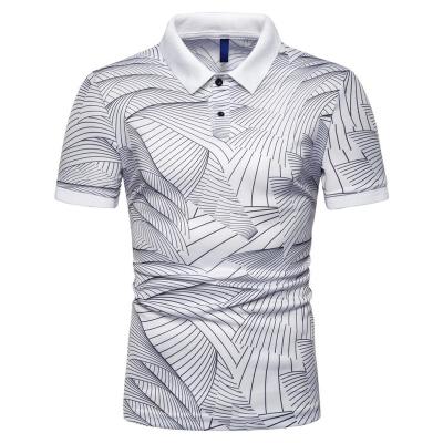 China Custom Made Men's Fashion Polyester Print Shirts Office Work Uniform Polo Shirts Anti-Shrink Full for sale