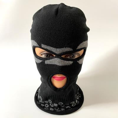 China COMMON Wholesale 100% Acrylic Winter Cycling Balaclava Knitted Filter Full Face Cover 3 Holes Ski Mask for sale