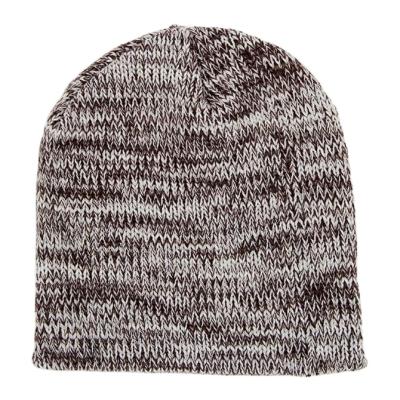 China COMMON Adult Knit Beanie With Custom Leather Label Knitted Beanie Hat for sale