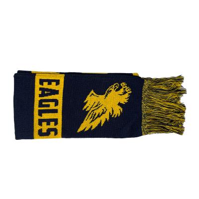 China Polyester Customized Logo Knitted Acrylic Scarf With Tassels for sale