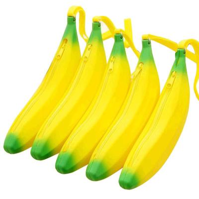 China Other Lovely Yellow Banana Shape Kids Silicone Coin Wallet Banana Coin Purse for sale