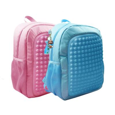 China Other Kids Schoolbag Bookbags Stress Reliever Push Bubble Backpack Sensory Silicone Rainbow Wiggle School Bags for sale