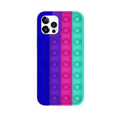 China Hot Fit Amazon Wholesale Anti-fall Creative Silicone Soft Rainbow Push Phone Case For Iphone 7-12 pro for sale