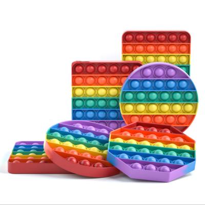 China Push Snap Sounds Rainbow Bubble Shaker Toy Stress Reliever Adult Fidget Sensory Educational Snap Toys for sale