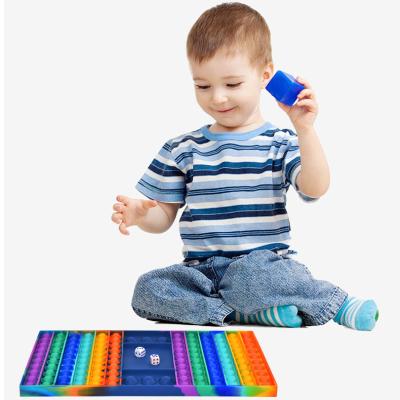 China Large Chess Board Eco-friendly Material Push It Toy Big Checkerboard Popping Fidget Jumping It Silicone Halloween Toy for sale