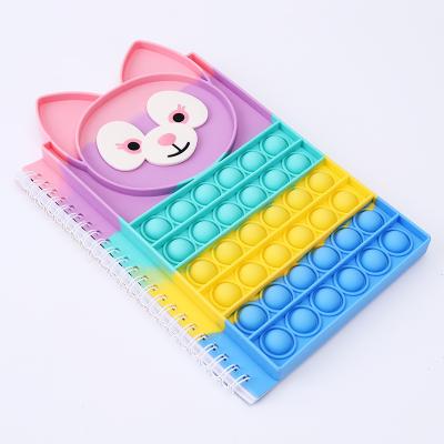 China Wholesale limit notebook silicone popular doll blanket silicone popular doll cover colorful bubble push link dye fidgety person snap colorful sensory notebook for sale