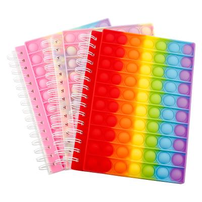 China Notebook Finger Bubble Silicone Cover Tied Notebook Unzip Silicone Bubble Notebook Busy Person Sensory Stress Relax Notebook for sale