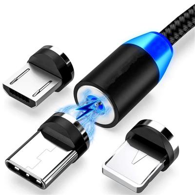 China USB to Lightning 3 in 1 USB Magnetic Cable 100cm Charging Mobile Phone USB Fast Charging Cable Charger Data for iphone5 6 7 8 11 12 pro max for sale