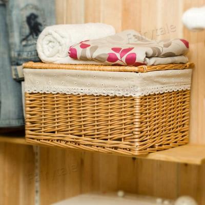 China Viable Wholesale Cheap Bulk Lid Liner Hand - Woven Storage Rectangular Wicker Basket for sale