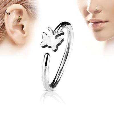 China New CLASSIC Gold Plated Surgical Stainless Steel Butterfly Clip On Nose Ring Ear Cuff Non Piercing Jewelry Butterfly Nose Rings Stud for sale