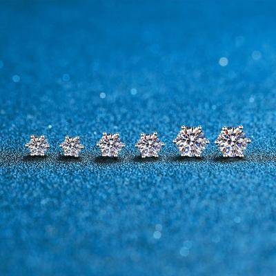 China 925 Sterling Silver Women's Moissanite Jewelry TRENDY Diamond Stud Earrings Stud Earrings for sale