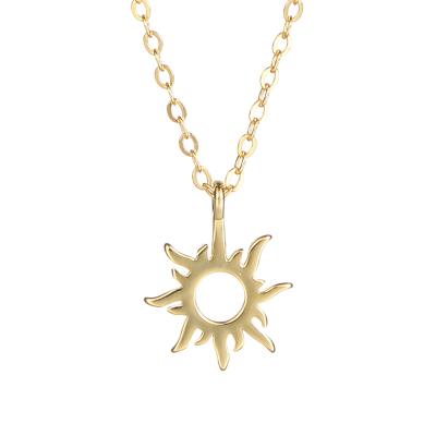 China Geometric Flame 925 Sterling Silver Sun Choker Necklace of New Design TRENDY Classic Sun Necklace Cavity for sale