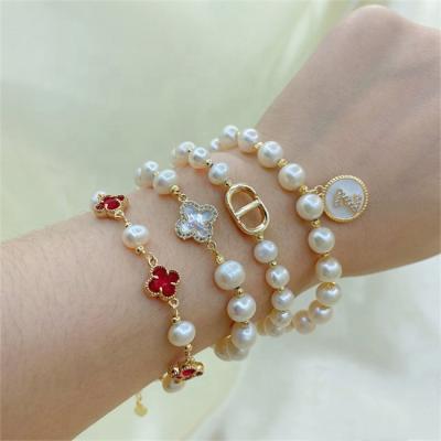 China FASHIONABLE European Designer Charms Bracelet Women Adjustable Baroque Bead Jewelry Bangle Custom for sale