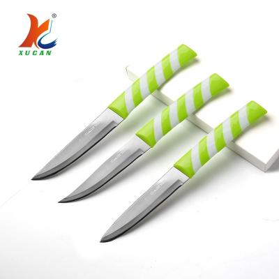 China Sustainable 3 Piece Fruit Knife / Steak Knife Set Stainless Steel Knife 4 Ring PP Handle Draw Card for sale