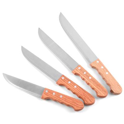 China Viable Wholesale High Quality Kitchen Chef Knives Stainless Steel Vegetable Fruit Knife With Wood Handle for sale