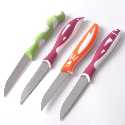 China Factory Directly Viable Promotional Animal Pattern 12piece Handle Fruit Knife Set Stainless Steel Knife Color PP Handle Blister Card for sale