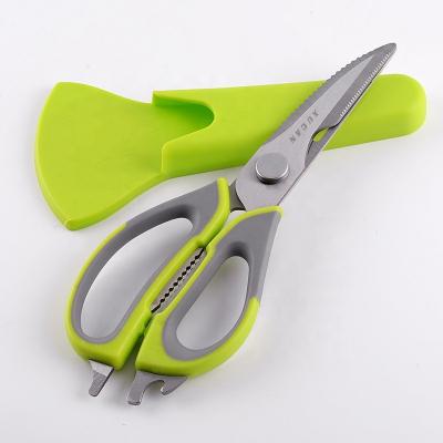 China PP+TPR kitchen shears, chicken bone scissors. Chef's Heavy Duty Kitchen Scissors 8-in-1 Universal Utensils with Magnetic Holder for sale