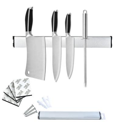 China Durable Aluminum Alloy Tool Holder Can Be Punched And Nail Free And Strong Magnetic Knife Rest, Kitchen Shelf for sale