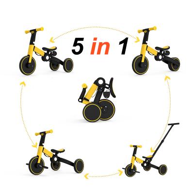 China Plastic 5 IN 1 Big Wheel Folding Kids Kick Scooter For 2-8 Years Old Children for sale