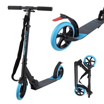 China Child Big 200mm Adult 180mm 2 Wheel Foot Pedal Kick Scooter City Style Urban Scooters Iron Adjustable Folding for sale