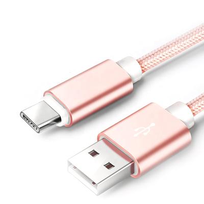 China Mobile Phone Types Fast Charging Micro Type C USB Cable 1m 2m Nylon Braided Type-C Cable Charger Cord For Samsung Galaxy S7 S6 J8 J7 Note 5 LG for sale