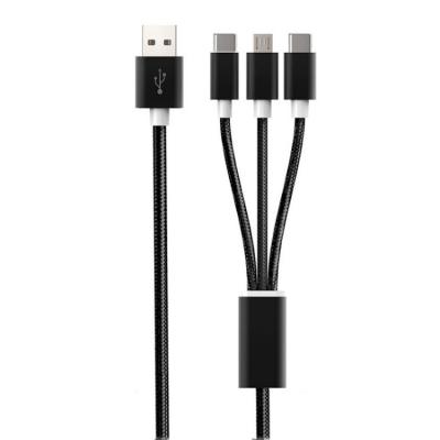 China sustainable & 1.2m Fast Charging Fast Charging Cable 3-in-1 Cable Multiple Charging Micro USB Type C For iPhone Lightning Android Galaxy for sale