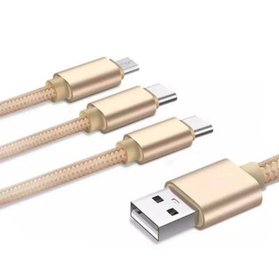 China sustainable & 1.2m Fast Charging Type-C 3.1 USB-C 8 Pin Micro USB 5 Pin to USB 2.0 Nylon Charging Cable for iPhone iPad Samsung for sale