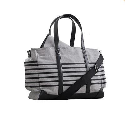 China New Arrival Canvas Mummy Tote Diaper Bag With Adjustable Shoulder Straps for sale