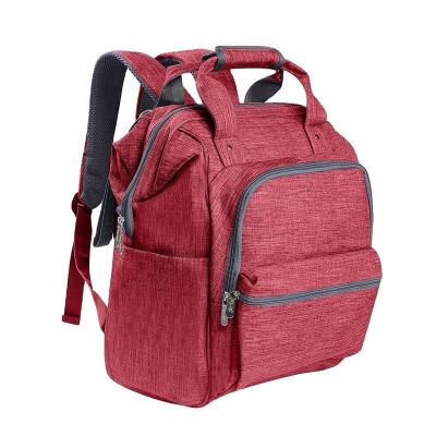 China Multifunctional Water Resistant Baby Diaper Bag With Stroller Straps Mom Backpack for sale