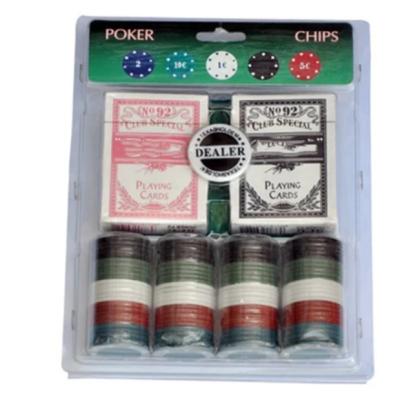 China Cheap 100pcs ABS Poker Chips Set With Blister Card Packing for sale