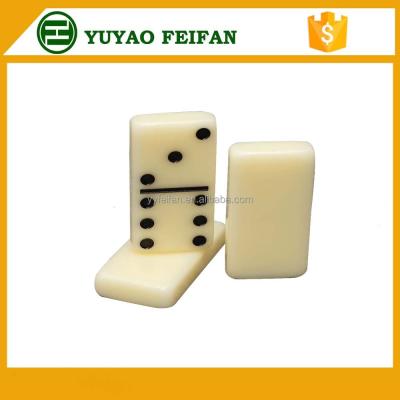 China Black Dots And Line Ivory Dominoes Chips Plastic Domino Set Mini Domino for sale