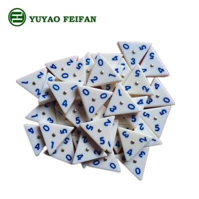 China Black Dots And Line Classic Customized Funny Plastic Pyramid Domino Board Game Set Packed In Gift Box for sale