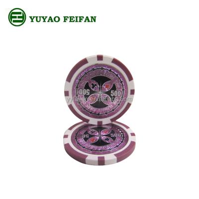 China Custom Style 11.5g ABS Custom Pattern Color Poker Chips With Laser Sticker for sale