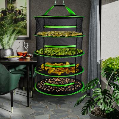 China Easily Assembled Agricultural Black One Piece Garden Drying Net 60cm Diameter*8 Layers Foldable And Portable for sale