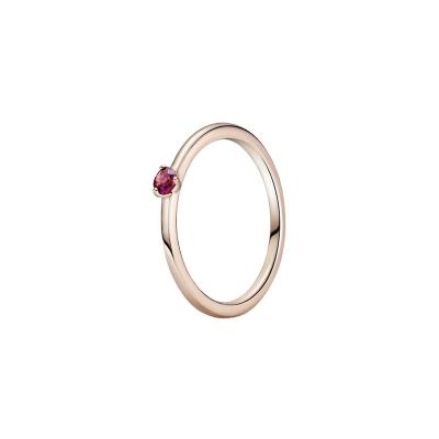 China Romantic CASSEROLE 14k Rose Gold-Plated Red Solitaire Ring casserole-severe for sale