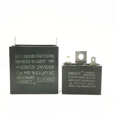 China CBB61 Fan Starter Capacitor 0.8uf 450avc Fan / Air Conditioner Range Hood Can Be for sale