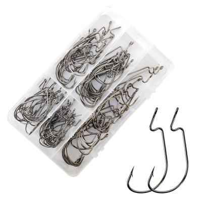 China Eupheng EP-38105 Saltwater Fishing and Freshwater Fishing Offset Worm Hooks Black Nickel Soft Bait Lure Hook E10 for sale