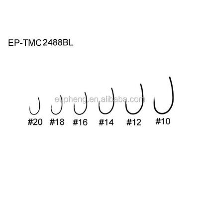 China High Carbon Steel Dry Fly Hooks PE Barbless Fly Hook TMC2488BL for sale