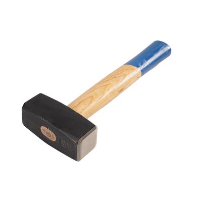 China Wholesale cheap machinist hammer cast iron material and black paint head stoning hammer with wooden handle for sale