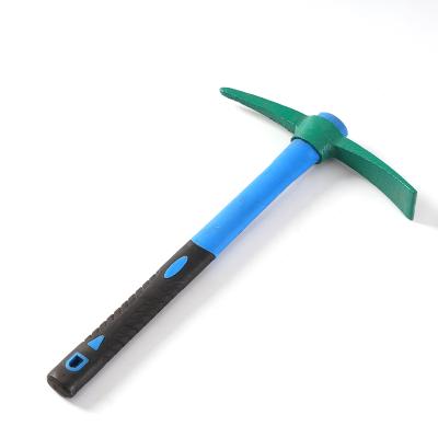 China Professional cheap plastic coated handle small steel handle fiberglass pick steel pick pick pickaxe factory direct sale for sale