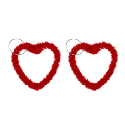 China Punk Exaggerated Earrings Jewelry Shapes Plush Geometric Heart Earrings For Women for sale