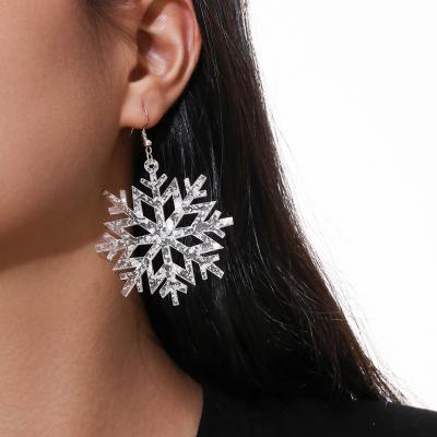 China CLASSIC wholesale statement earrings silver acrylic edelweiss pendant earrings snowflake earrings for sale