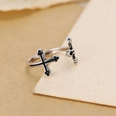 China CLASSIC Hot Selling Joint Ring Trendy Open Cross Ring Double Korean Japanese Jewelry Wavy Ring for sale