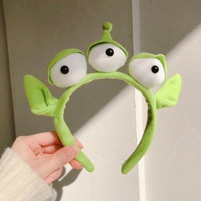 China Hot Selling Funny Fashion Party Hair Accessories Cartoon Headband Three Eyes Plush Makeup Headband for sale