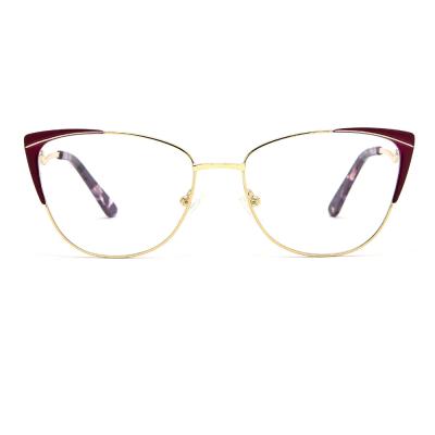 China Wenzhou Everfly Metal Optical Glasses Fashion Brand Custom Glass Women Metal Spectacle Designer Eyewear Optical Frames for sale